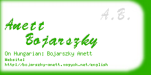 anett bojarszky business card